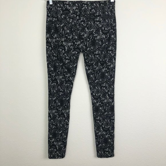 7 For All Mankind Black Lace Jacquard Pants - Picture 6 of 8